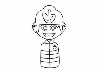 消防员简笔画步骤图片