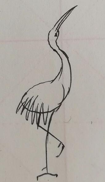 简单丹顶鹤简笔画步骤图片