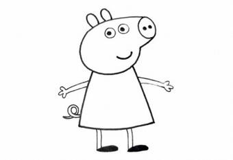 卡通小猪佩奇简笔画步骤图片