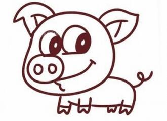 卡通小猪简笔画步骤图片