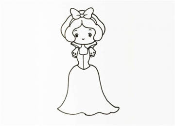 可爱白雪公主简笔画步骤图片