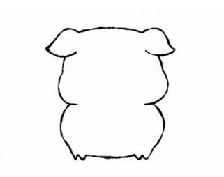 猪年幼儿园卡通小猪简笔画步骤图片