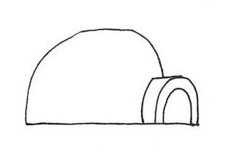 爱斯基摩人的冰屋简笔画步骤图片