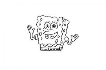 幼儿园卡通人物海绵宝宝简笔画步骤图片