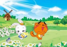 小花猫和小白兔的故事