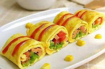 火腿番茄奶酪鸡蛋卷