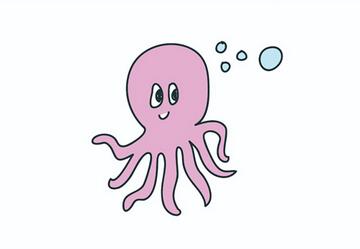 海洋生物章鱼简笔画教程图片