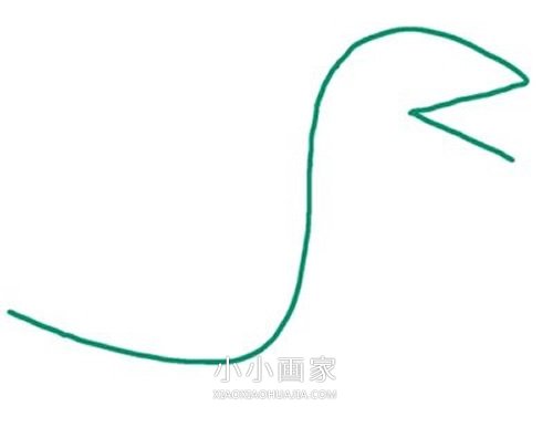 《小猪佩奇》乔治的恐龙简笔画画法图片步骤- www.xiaoxiaohuajia.com