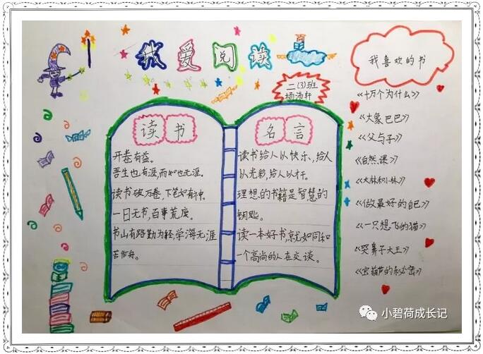 二年级我爱阅读手抄报优秀作品