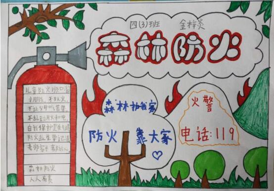 森林防火进校园，萌娃手报来宣传