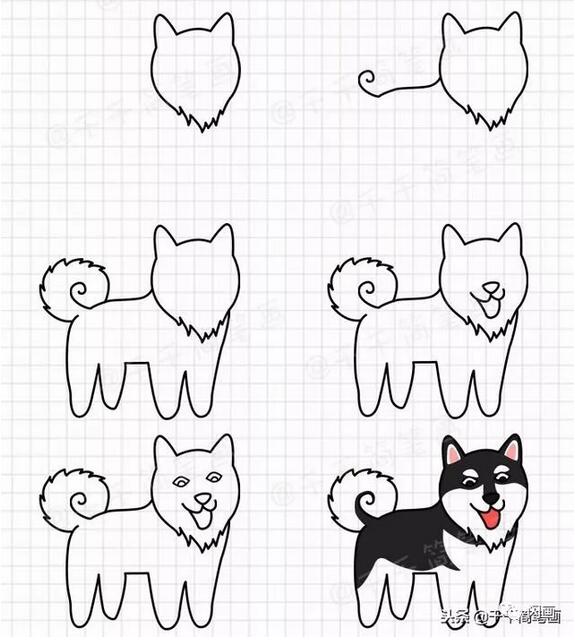 10种小狗狗简笔画教程图片