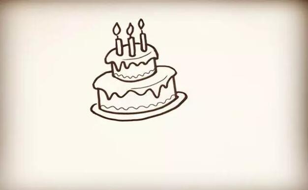 双层生日蛋糕简笔画教程图片