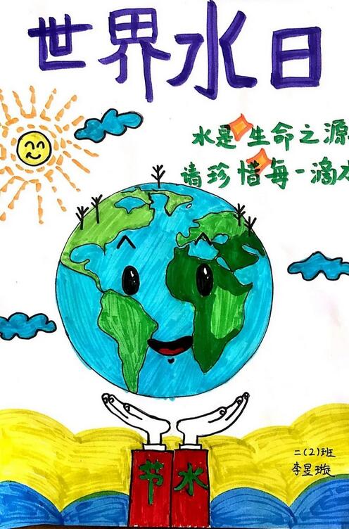 节约用水图片儿童绘画作品欣赏