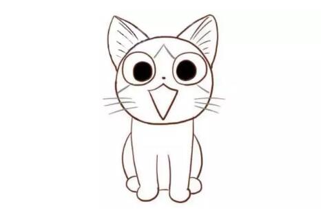 甜甜私房猫简笔画教程图片