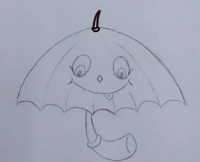小雨伞简笔画教程