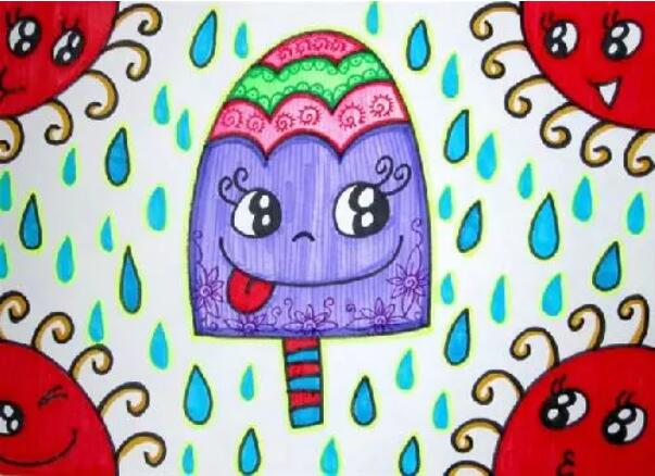 夏天来了儿童画图片