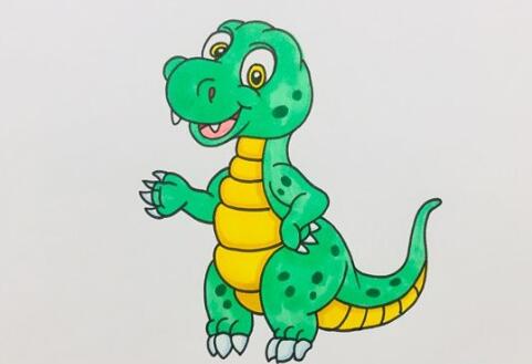 卡通霸王龙简笔画教程图片