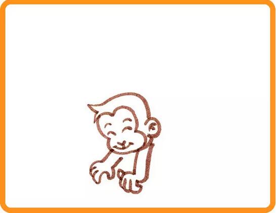 小猴子捞月亮的故事简笔画教程图片