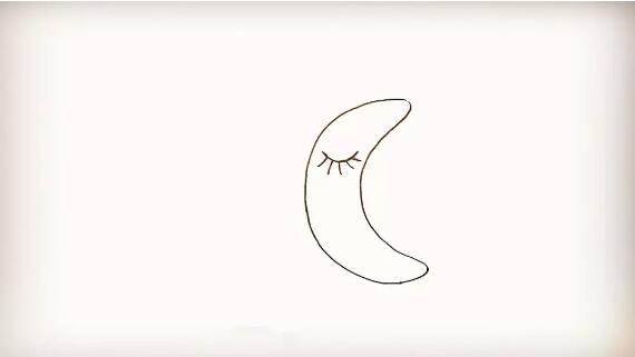 用字母C画月亮简笔画教程图片
