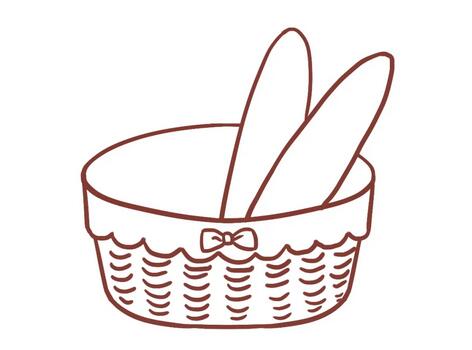 面包和篮子简笔画教程图片