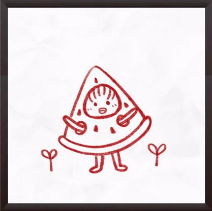 简笔画西瓜小人