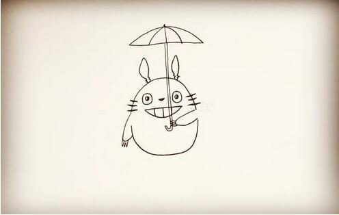 卡通龙猫简笔画教程图片