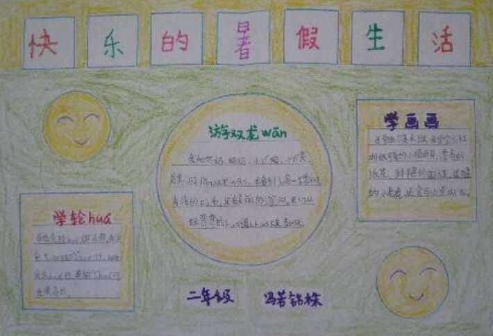 小学生我的暑假生活手抄报内容图片