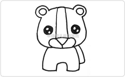 萌萌的小老虎简笔画，一学就会