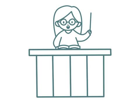 黑板前的女老师简笔画教程图片