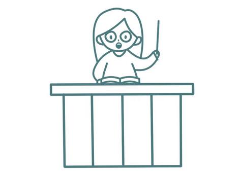 黑板前的女老师简笔画教程图片