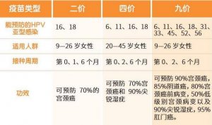 宫颈癌疫苗二价四价九价的区别