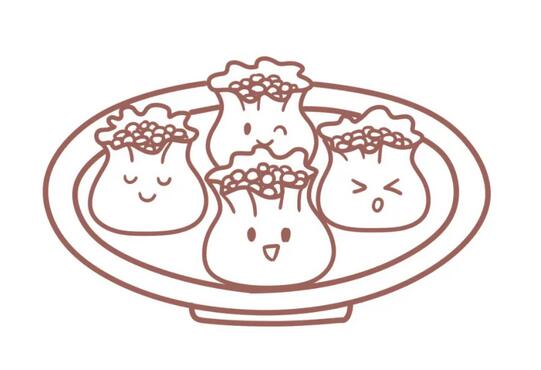 烧麦食物简笔画教程图片