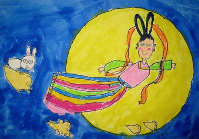 中秋节儿童画图片作品欣赏