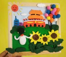 幼儿粘土作品：天安门粘土画教程