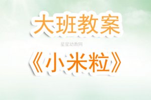 幼儿园大班教案《小米粒》