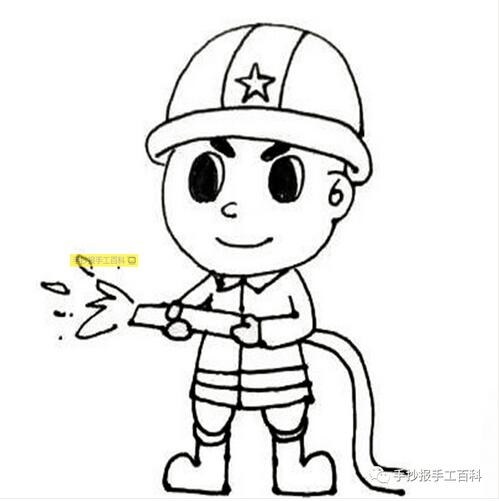 消防员简笔画教程图片