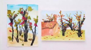 蜡笔VS手工树叶画的简单做法