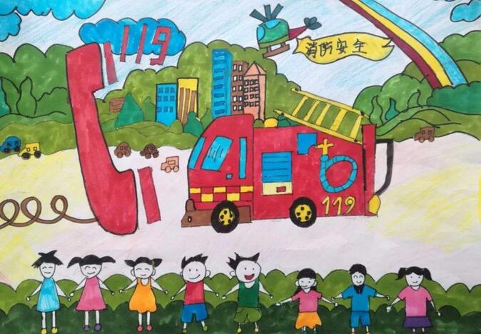 消防安全绘画图片