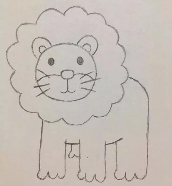超萌的小狮子简笔画教程