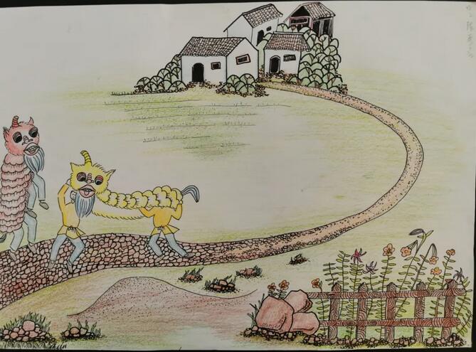 绿色家园绘画儿童画图片