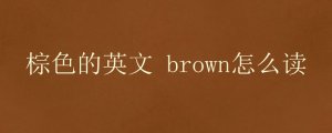 棕色的英文 brown怎么读