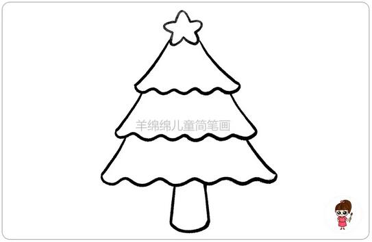 卡通圣诞树简笔画怎么画