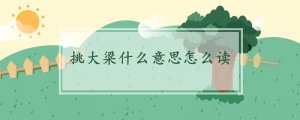 挑大梁什么意思怎么读