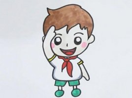 少先队员敬礼简笔画步骤图片