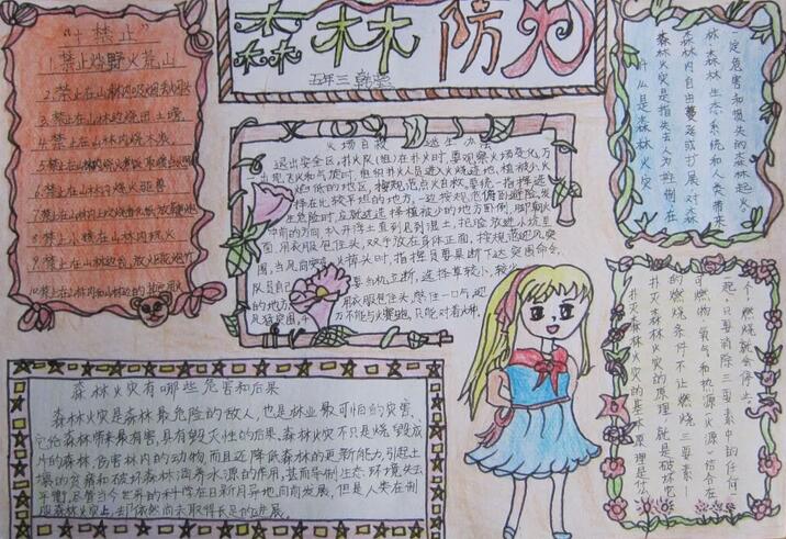 森林防火手抄报图片简单漂亮