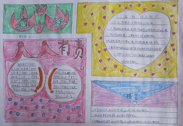 森林防火手抄报图片简单漂亮