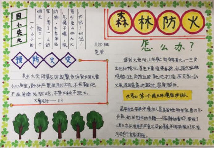 森林防火手抄报图片简单漂亮