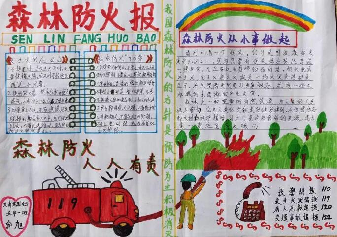 森林防火手抄报图片简单漂亮