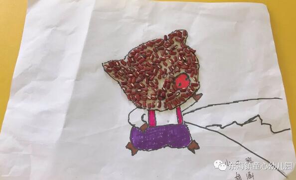 豆子粘贴画图片小班亲子手工