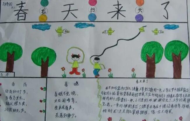 春天来了手抄报图片